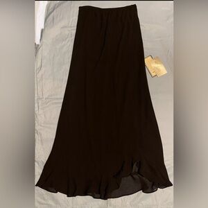 Metaphor Women's Black Size Small Skirt Ruffled Hem 100% Polyester Flare